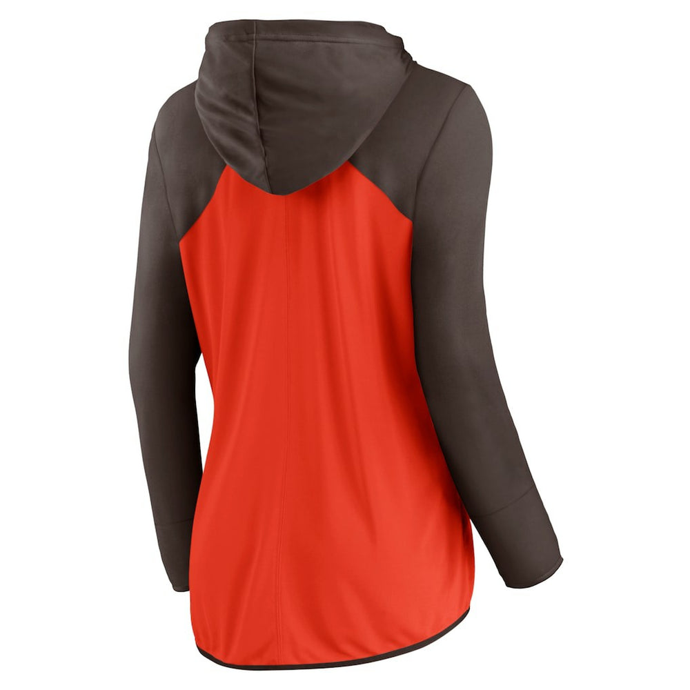 Cleveland Browns Women's Script Full-Zip Hoodie Orange/Brown