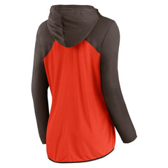 Cleveland Browns Women's Script Full-Zip Hoodie Orange/Brown