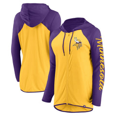 Minnesota Vikings Women's Script Full-Zip Hoodie Gold/Purple