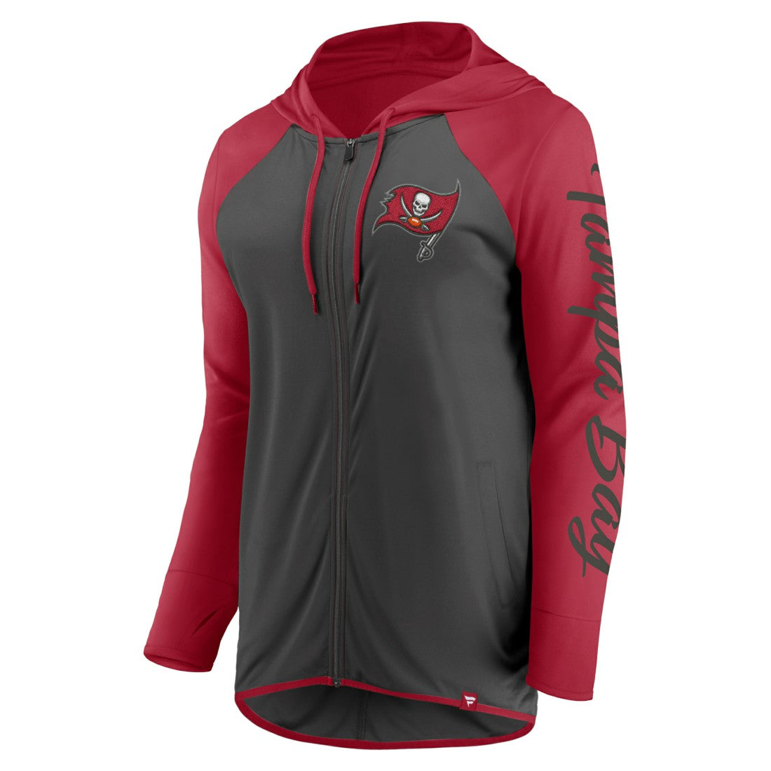Tampa Bay Buccaneers Women's Script Full-Zip Hoodie Pewter/Red