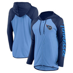 Tennessee Titans Women's Script Full-Zip Hoodie Light Blue/Navy