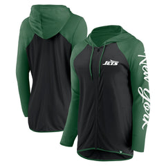 New York Jets Women's Script Full-Zip Hoodie Black/Green