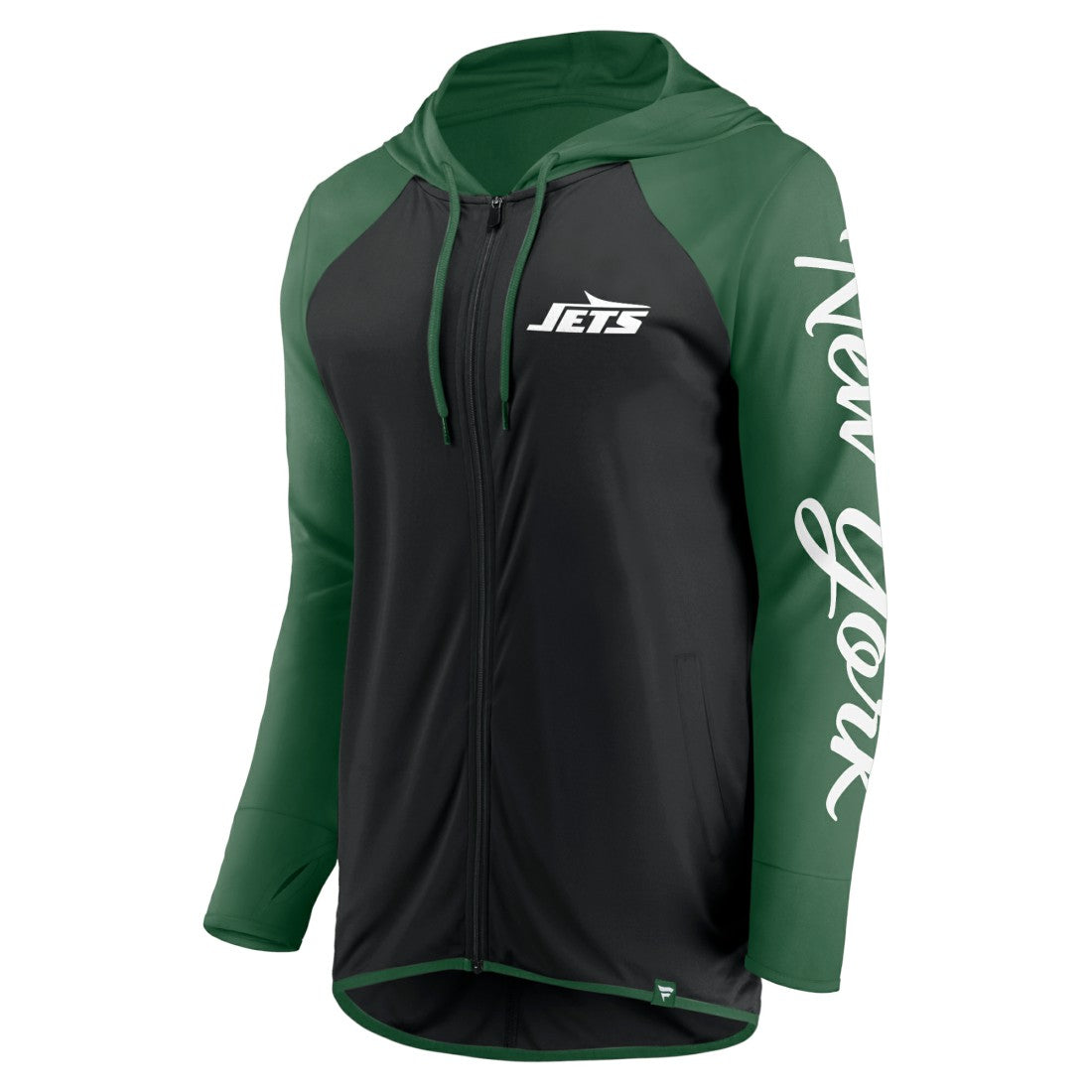 New York Jets Women's Script Full-Zip Hoodie Black/Green