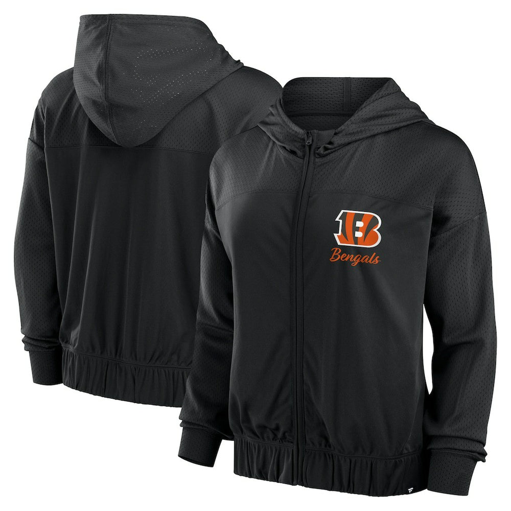 Cincinnati Bengals Women's Script Lock Full-Zip Hoodie Black