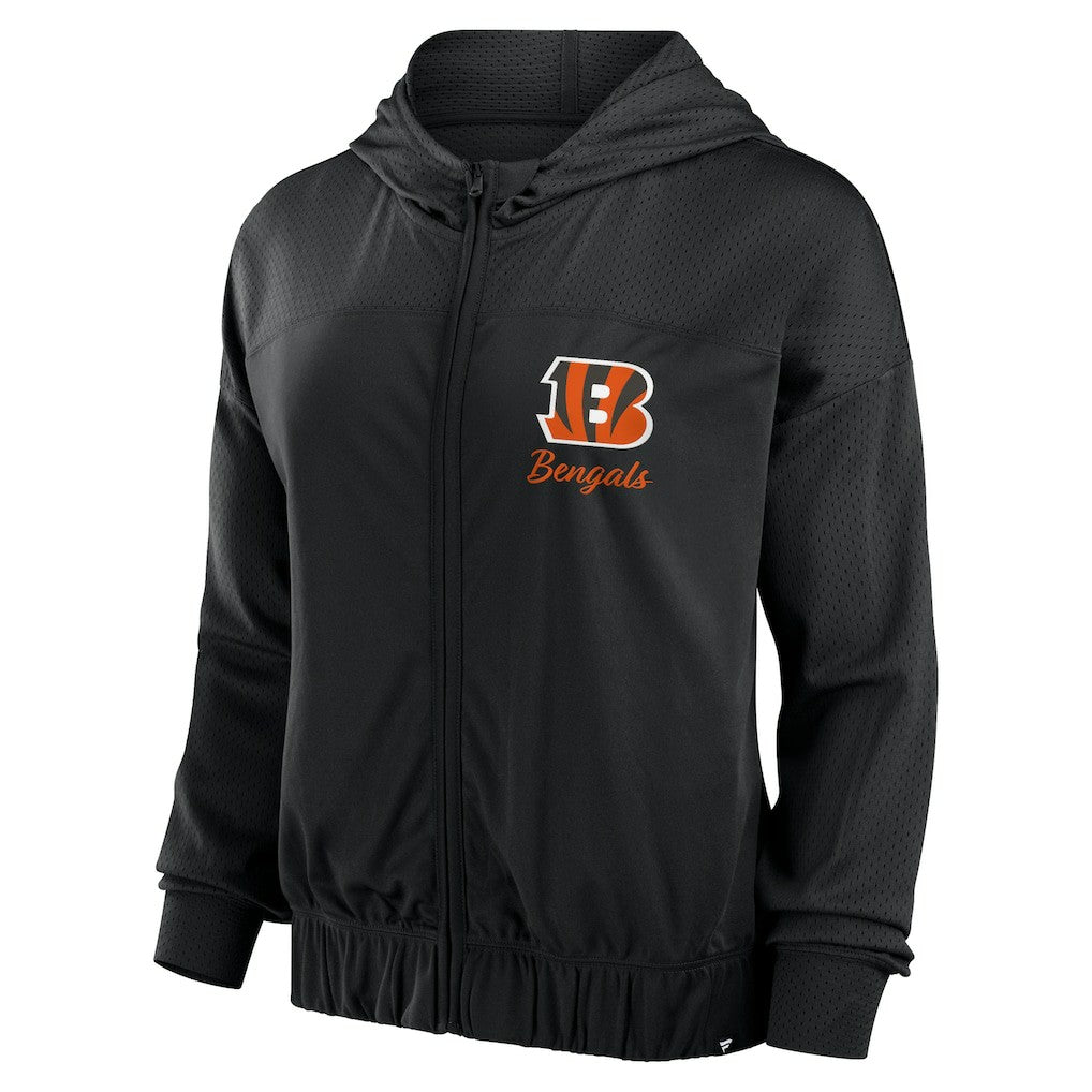 Cincinnati Bengals Women's Script Lock Full-Zip Hoodie Black