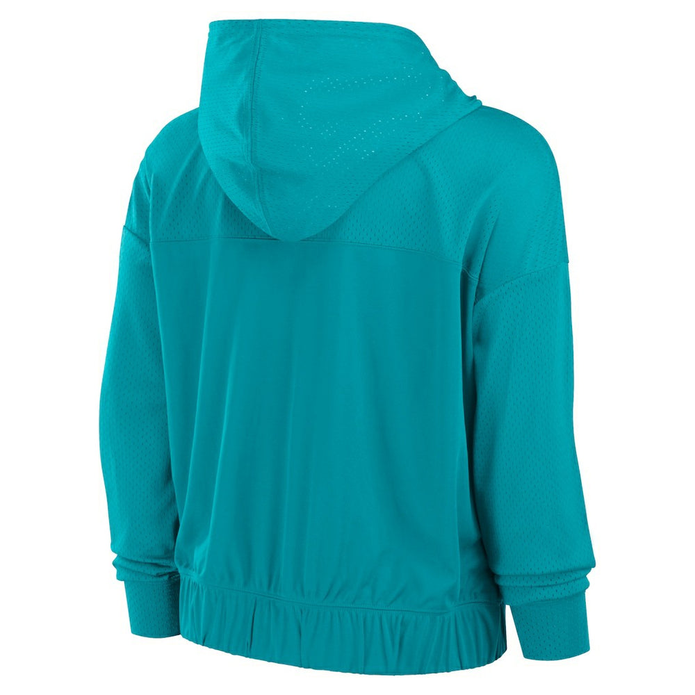 Miami Dolphins Women's Script Lock Full-Zip Hoodie Aqua