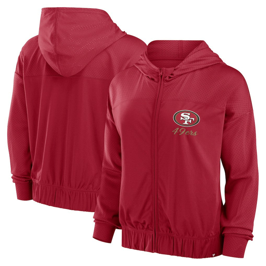 San Francisco 49ers Women's Script Lock Full-Zip Hoodie Scarlet