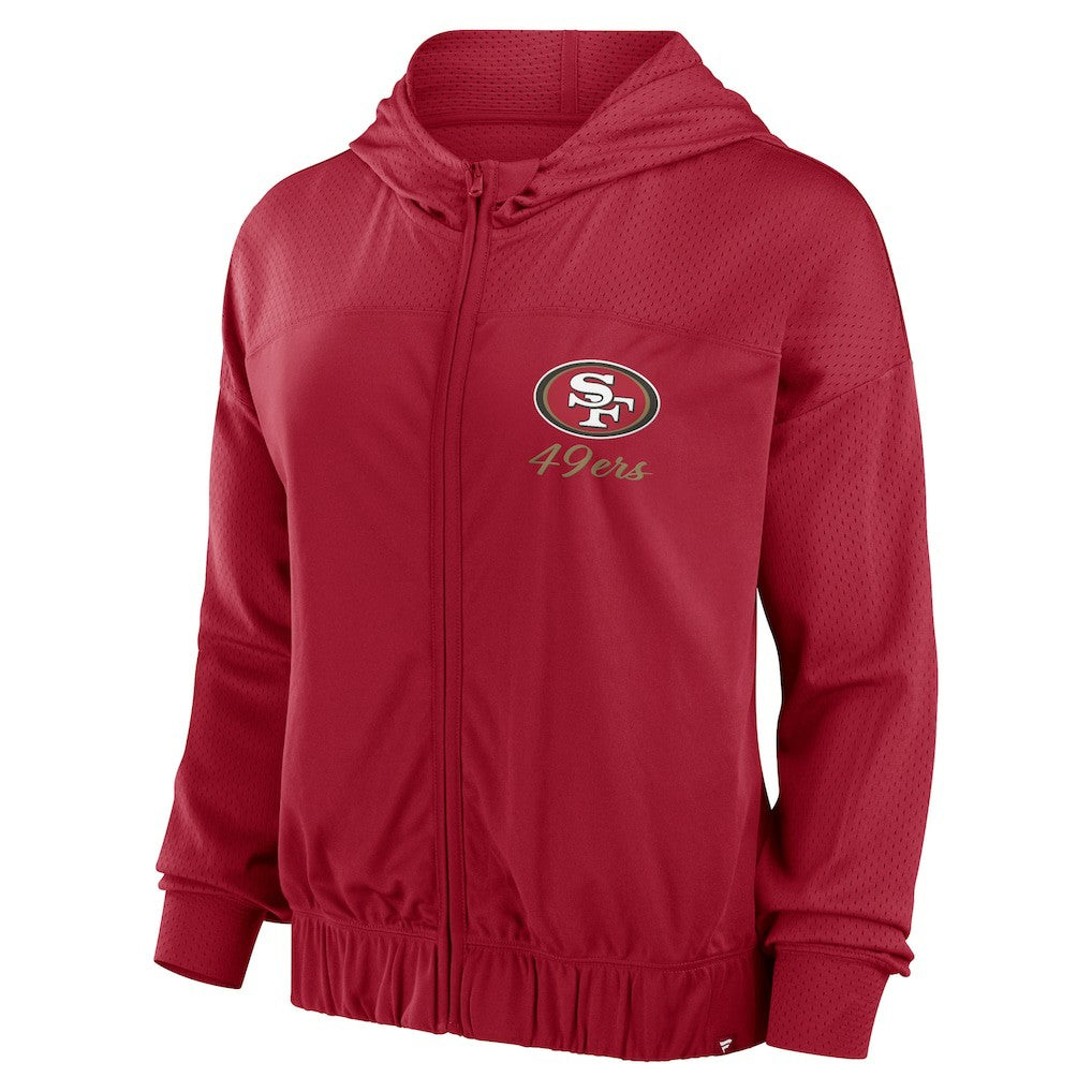 San Francisco 49ers Women's Script Lock Full-Zip Hoodie Scarlet