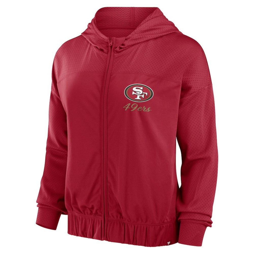 San Francisco 49ers Women's Script Lock Full-Zip Hoodie Scarlet
