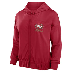 San Francisco 49ers Women's Script Lock Full-Zip Hoodie Scarlet
