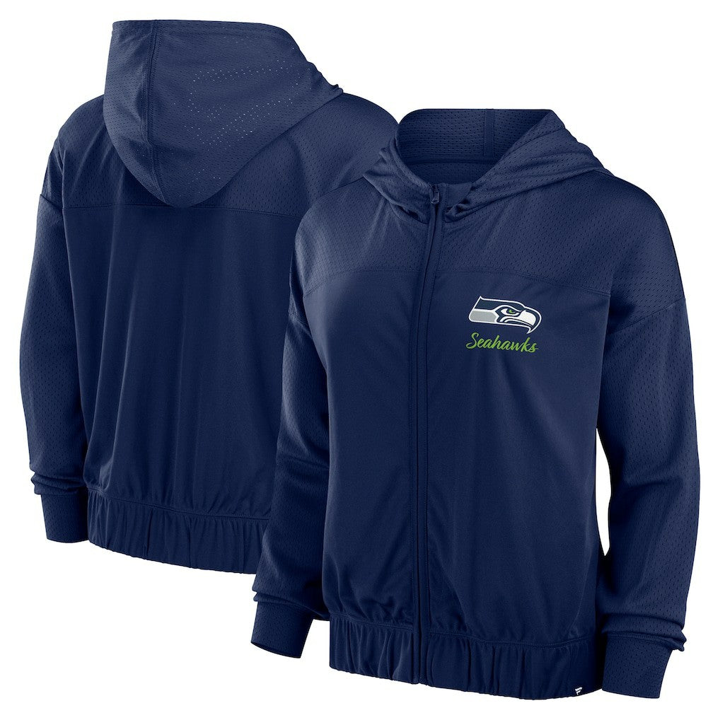 Seattle Seahawks Women's Script Lock Full-Zip Hoodie College Navy