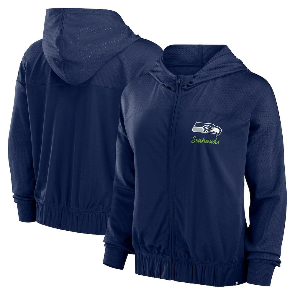 Seattle Seahawks Women's Script Lock Full-Zip Hoodie College Navy