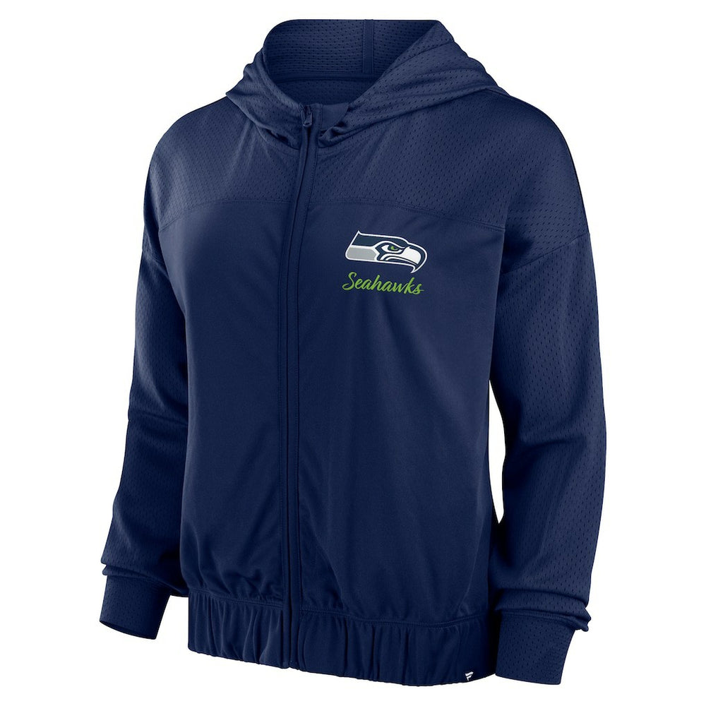 Seattle Seahawks Women's Script Lock Full-Zip Hoodie College Navy