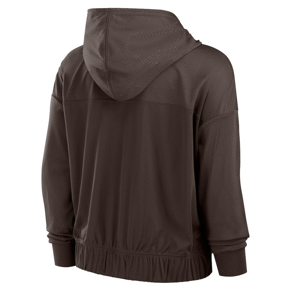 Cleveland Browns Women's Script Lock Full-Zip Hoodie Brown