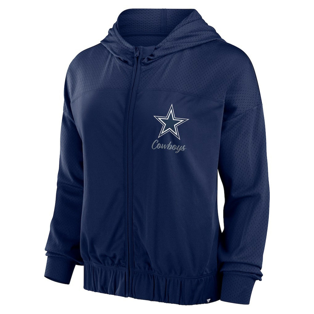 Dallas Cowboys Women's Script Lock Full-Zip Hoodie Navy