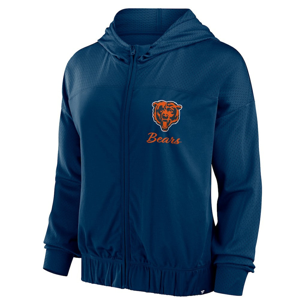 Chicago Bears Women's Script Lock Full-Zip Hoodie Navy