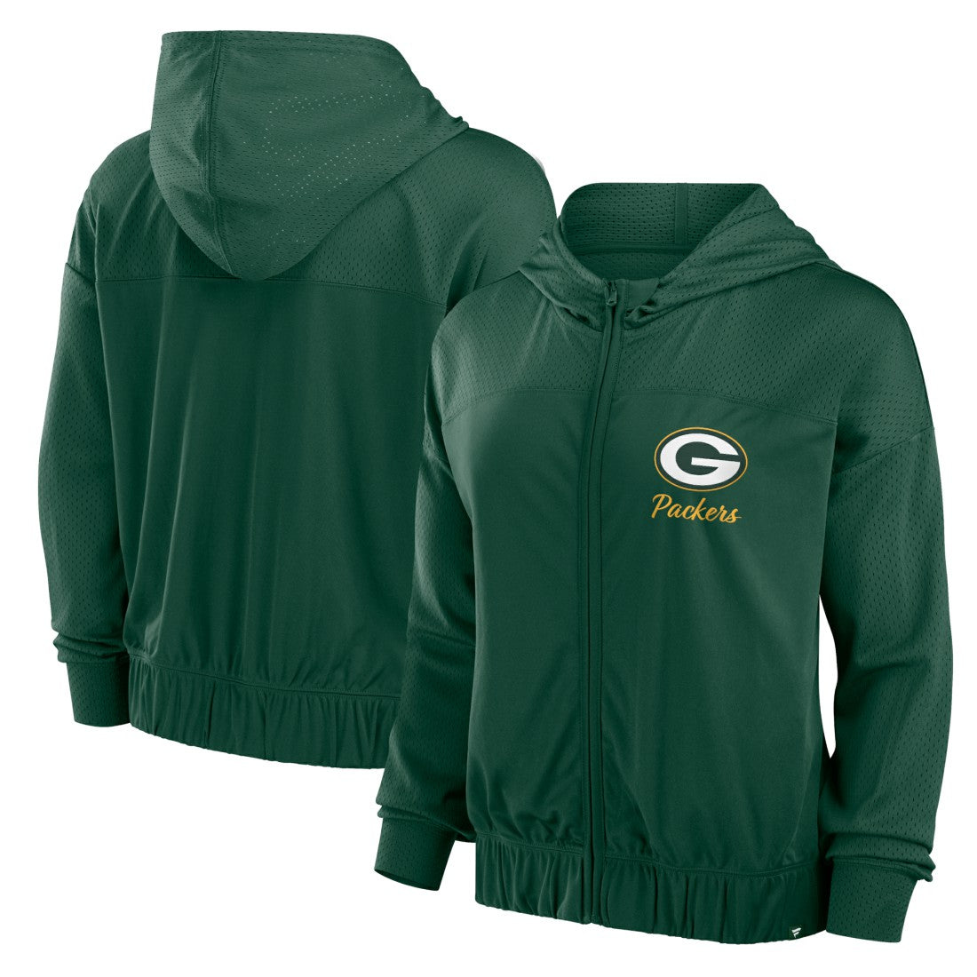 Green Bay Packers Women's Script Lock Full-Zip Hoodie Green