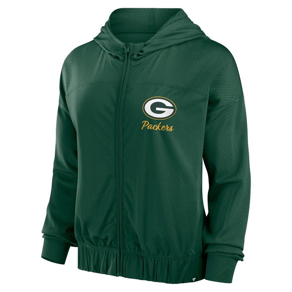 Green Bay Packers Women's Script Lock Full-Zip Hoodie Green