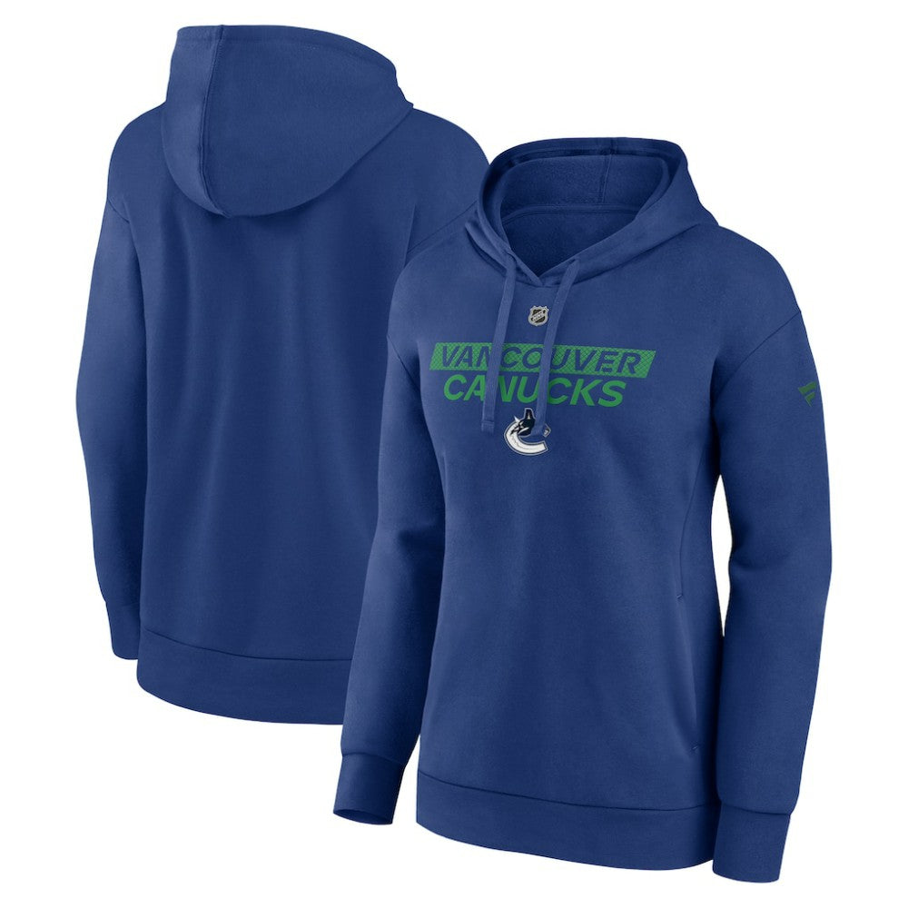 NHL Vancouver Canucks Fanatics Women's Authentic Pro Core Primary Fleece Pullover Hoodie - Blue
