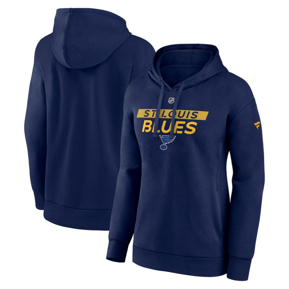 NHL St. Louis Blues Fanatics Women's Authentic Pro Core Primary Fleece Pullover Hoodie - Navy