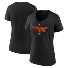 NHL Philadelphia Flyers Fanatics Women's Authentic Pro Core Primary V-Neck T-Shirt - Black