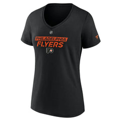 NHL Philadelphia Flyers Fanatics Women's Authentic Pro Core Primary V-Neck T-Shirt - Black
