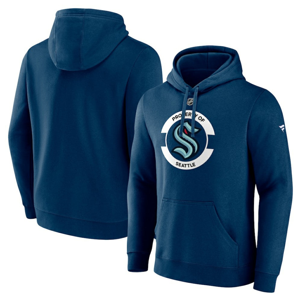 NHL Seattle Kraken Fanatics Authentic Pro Core Secondary Fleece Pullover Hoodie - Deep Sea Blue