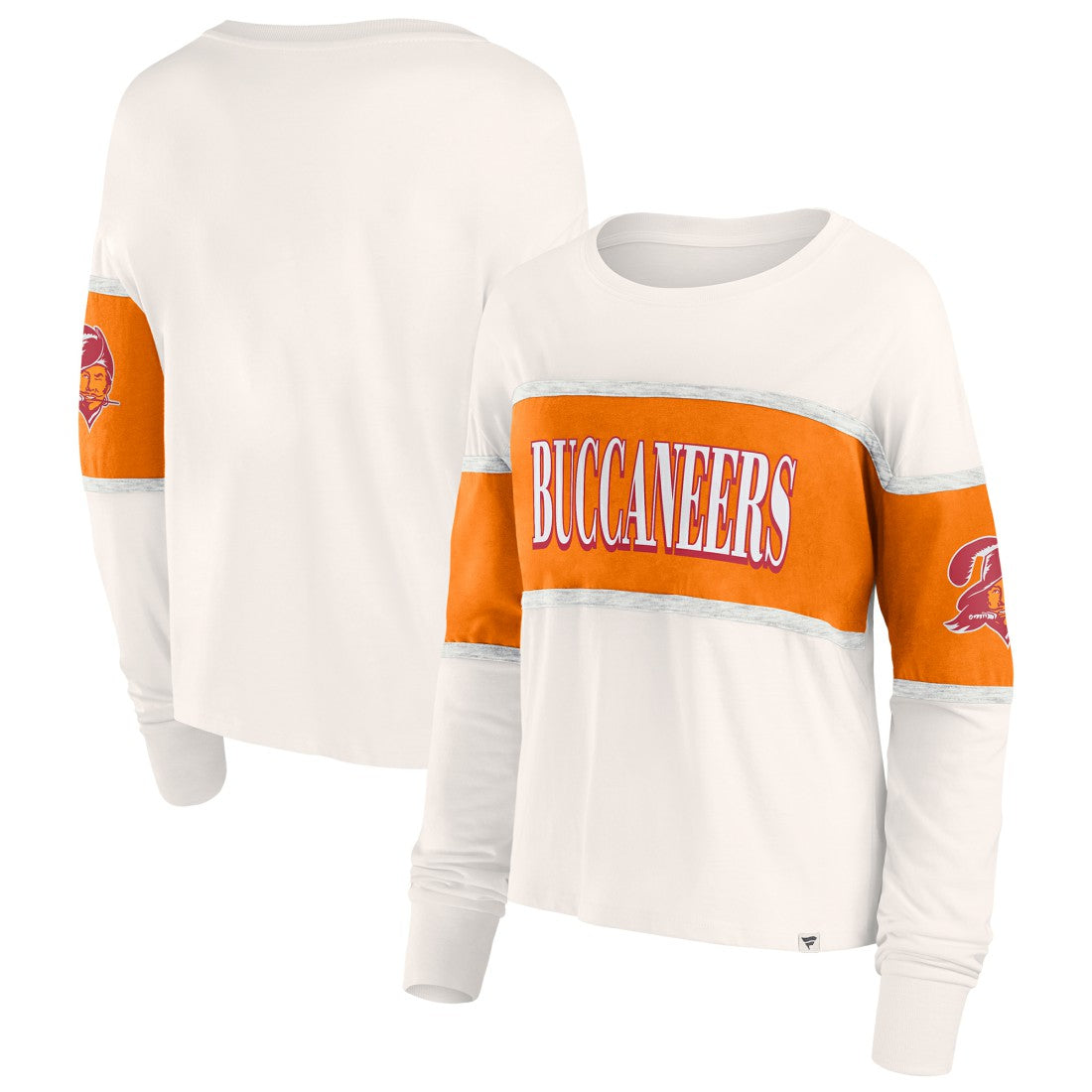 Tampa Bay Buccaneers Women's Antique Block Long Sleeve T-Shirt Cream