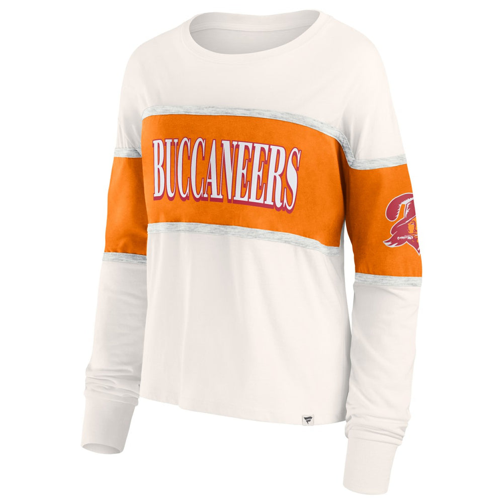 Tampa Bay Buccaneers Women's Antique Block Long Sleeve T-Shirt Cream