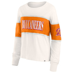 Tampa Bay Buccaneers Women's Antique Block Long Sleeve T-Shirt Cream