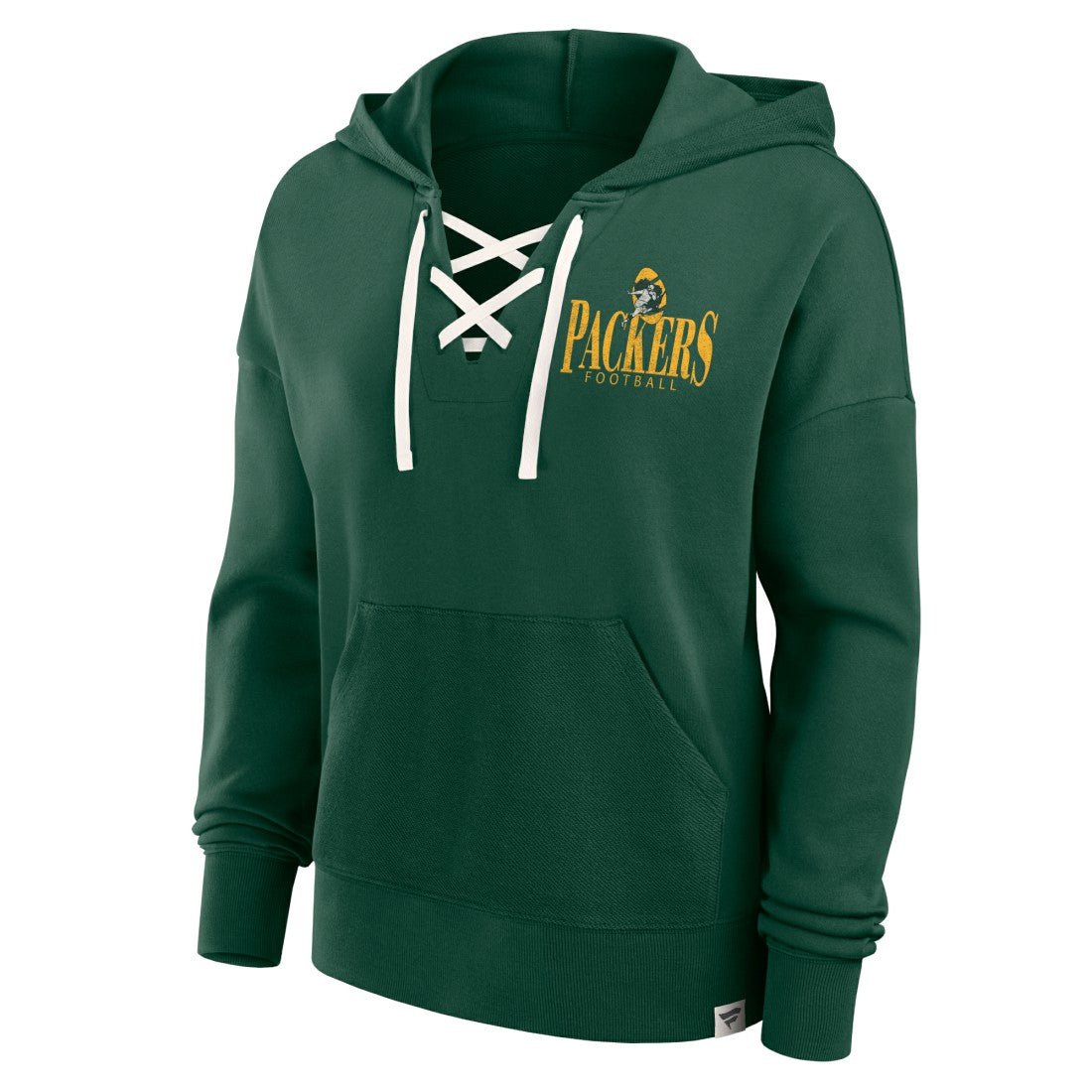 Green Bay Packers Women's Blitz Left Lace-Up Pullover Hoodie Green