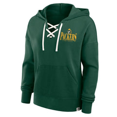 Green Bay Packers Women's Blitz Left Lace-Up Pullover Hoodie Green