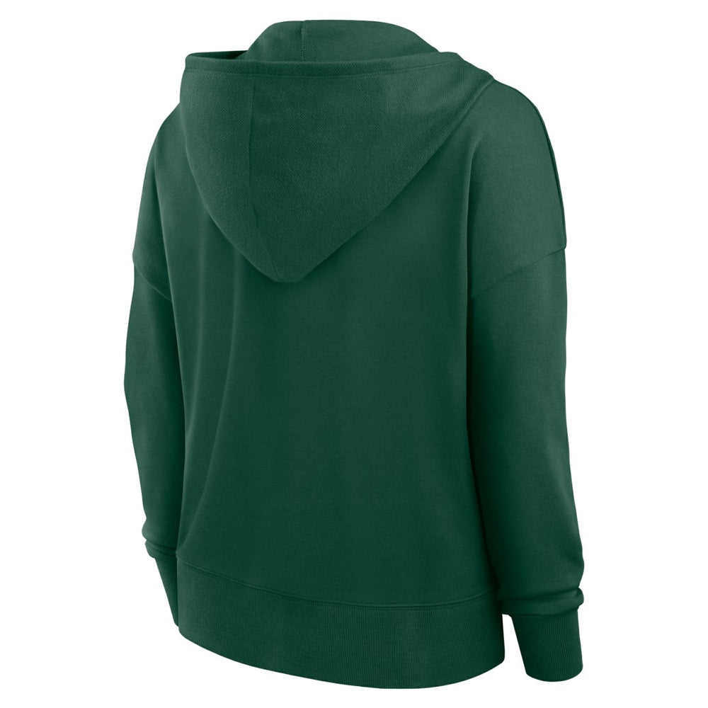 Green Bay Packers Women's Blitz Left Lace-Up Pullover Hoodie Green