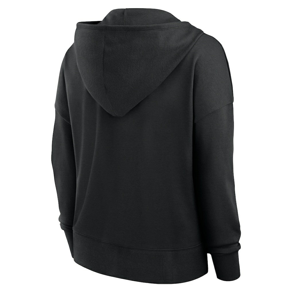 Pittsburgh Steelers Women's Blitz Left Lace-Up Pullover Hoodie Black