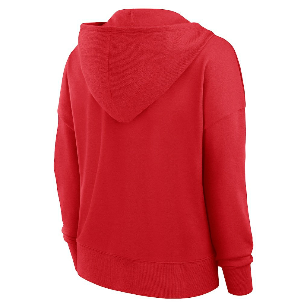 San Francisco 49ers Women's Blitz Left Lace-Up Pullover Hoodie Scarlet