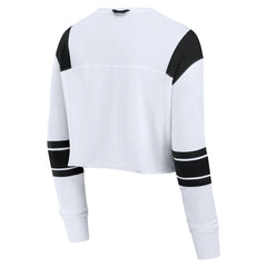 New York Jets Women's Stretch Cropped Fashion Long Sleeve T-Shirt White