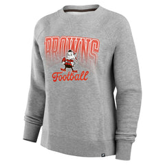 Cleveland Browns Women's Hit Hard Fleece Pullover Sweatshirt Heather Gray