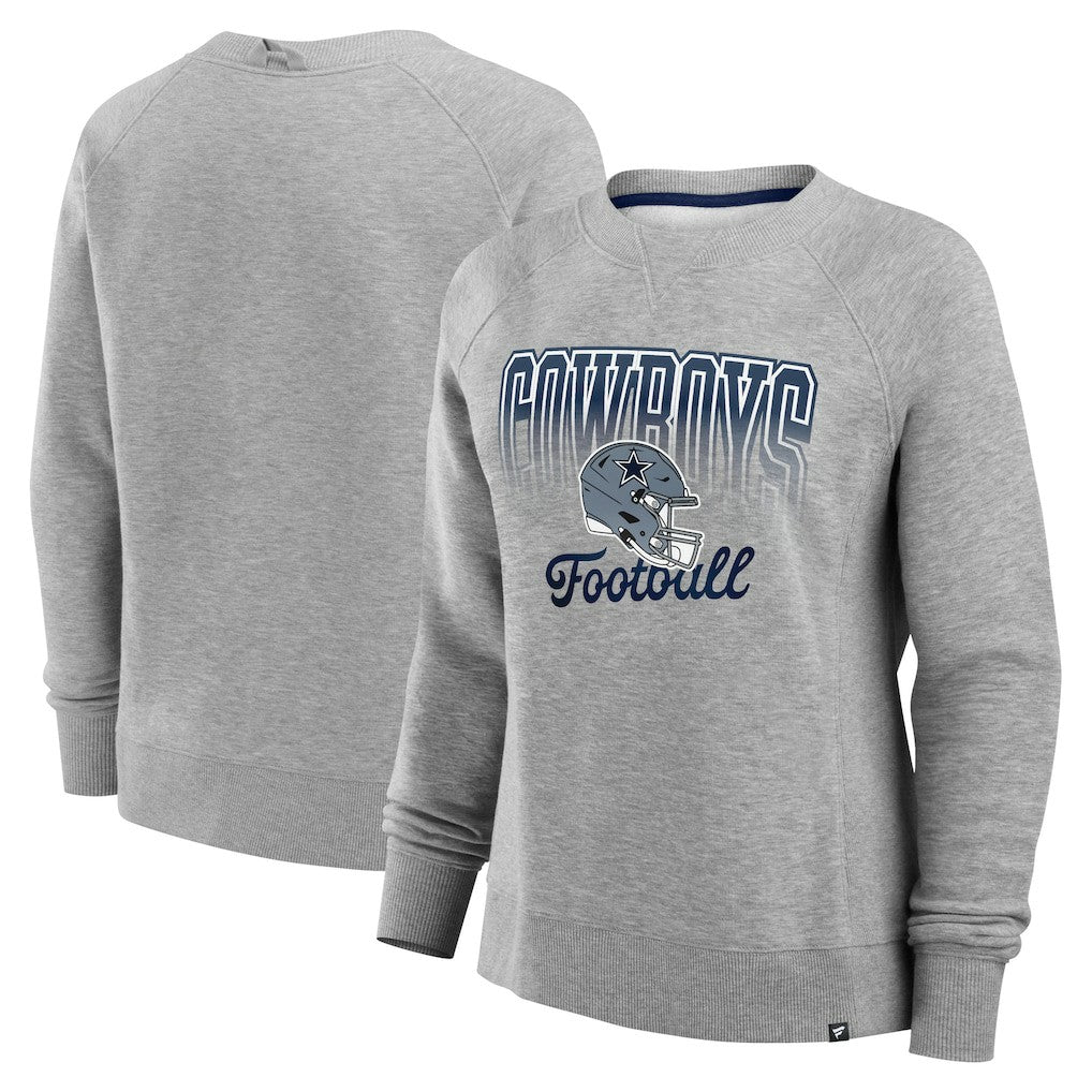 Dallas Cowboys Women's Hit Hard Fleece Pullover Sweatshirt Heather Gray