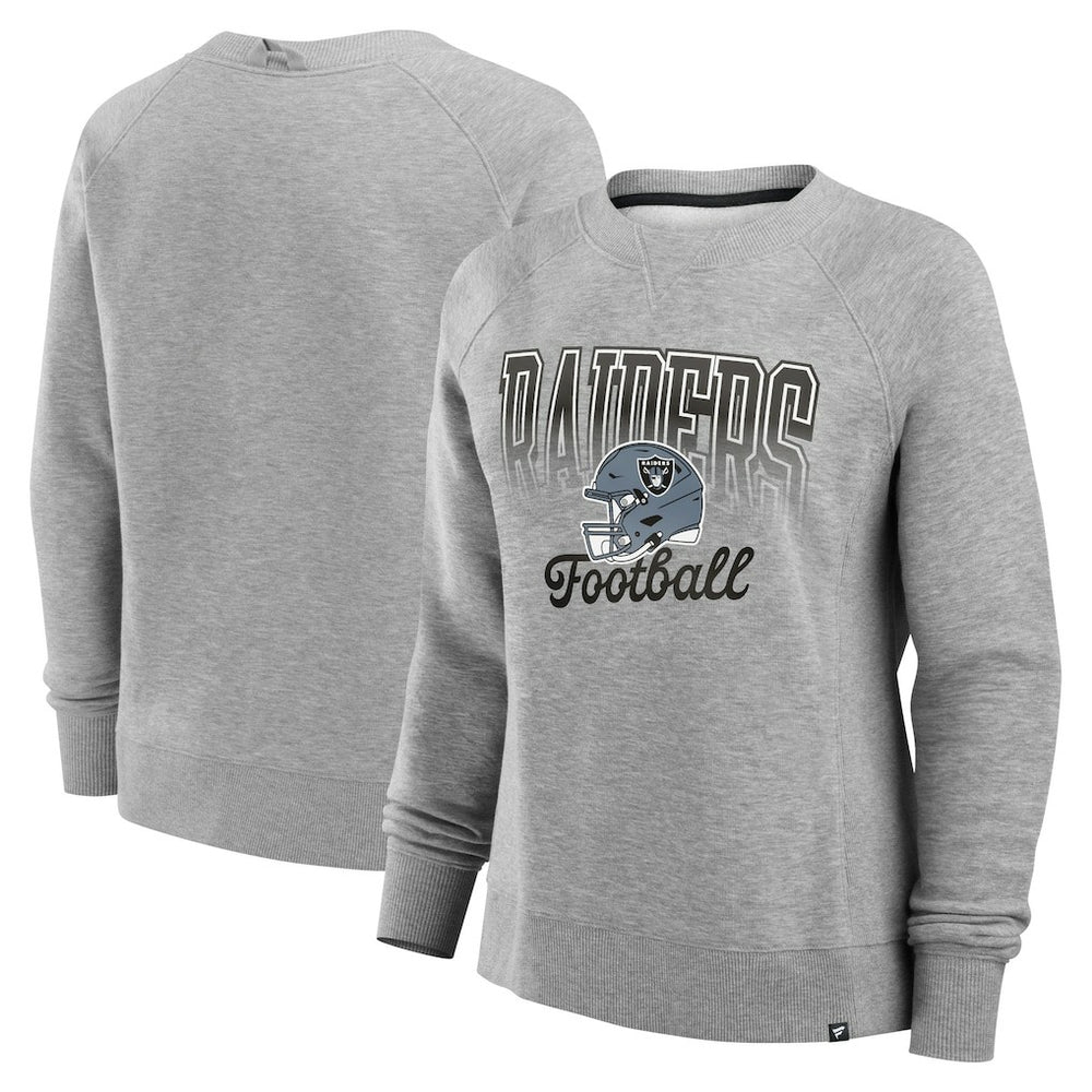 Las Vegas Raiders Women's Hit Hard Fleece Pullover Sweatshirt Heather Gray