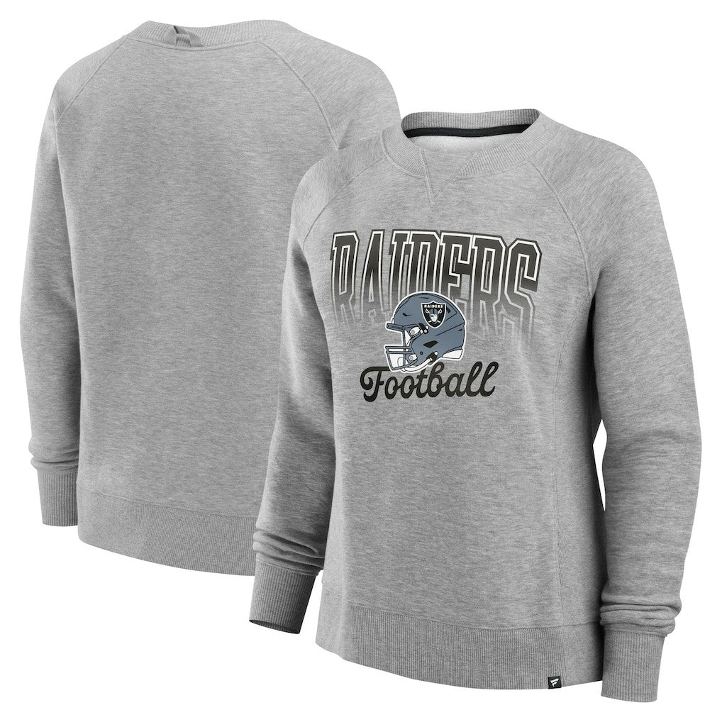 Las Vegas Raiders Women's Hit Hard Fleece Pullover Sweatshirt Heather Gray