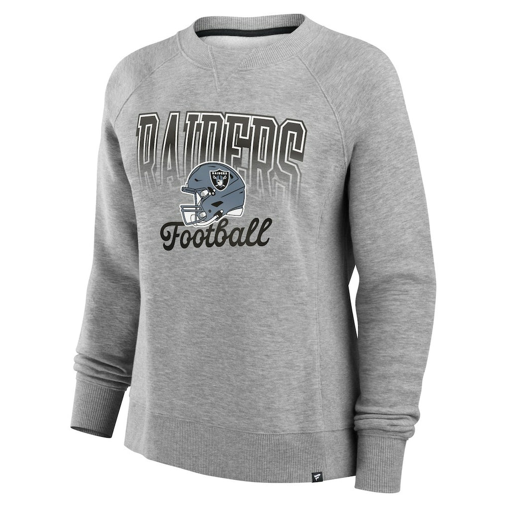 Las Vegas Raiders Women's Hit Hard Fleece Pullover Sweatshirt Heather Gray