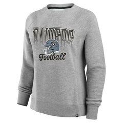 Las Vegas Raiders Women's Hit Hard Fleece Pullover Sweatshirt Heather Gray