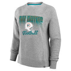 Miami Dolphins Women's Hit Hard Fleece Pullover Sweatshirt Heather Gray