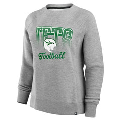 New York Jets Women's Hit Hard Fleece Pullover Sweatshirt Heather Gray