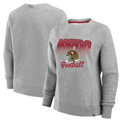 San Francisco 49ers Women's Hit Hard Fleece Pullover Sweatshirt Heather Gray