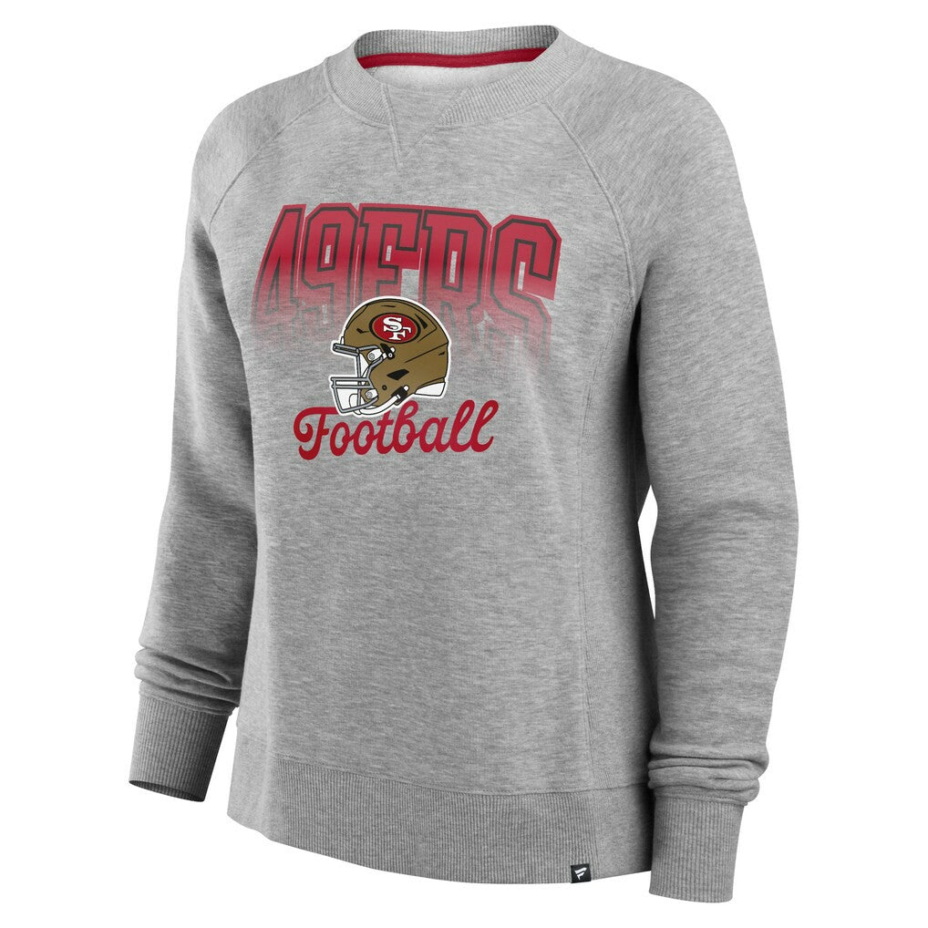 San Francisco 49ers Women's Hit Hard Fleece Pullover Sweatshirt Heather Gray
