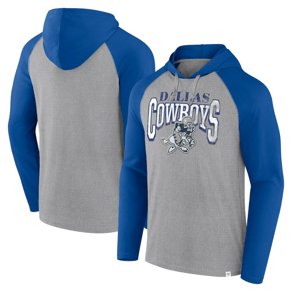 Dallas Cowboys Under Center Long Sleeve Hoodie T-Shirt Silver/Navy
