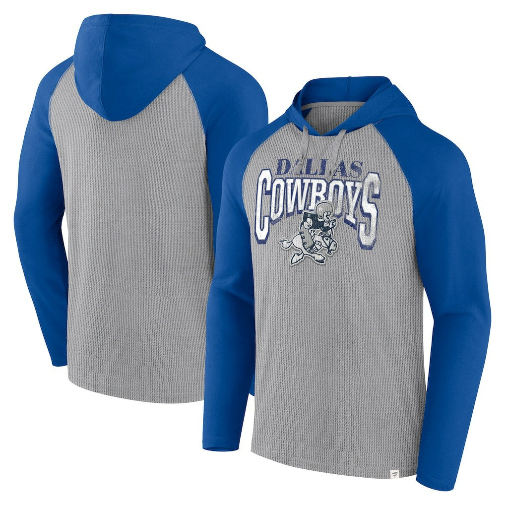 Dallas Cowboys Under Center Long Sleeve Hoodie T-Shirt Silver/Navy