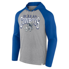 Dallas Cowboys Under Center Long Sleeve Hoodie T-Shirt Silver/Navy