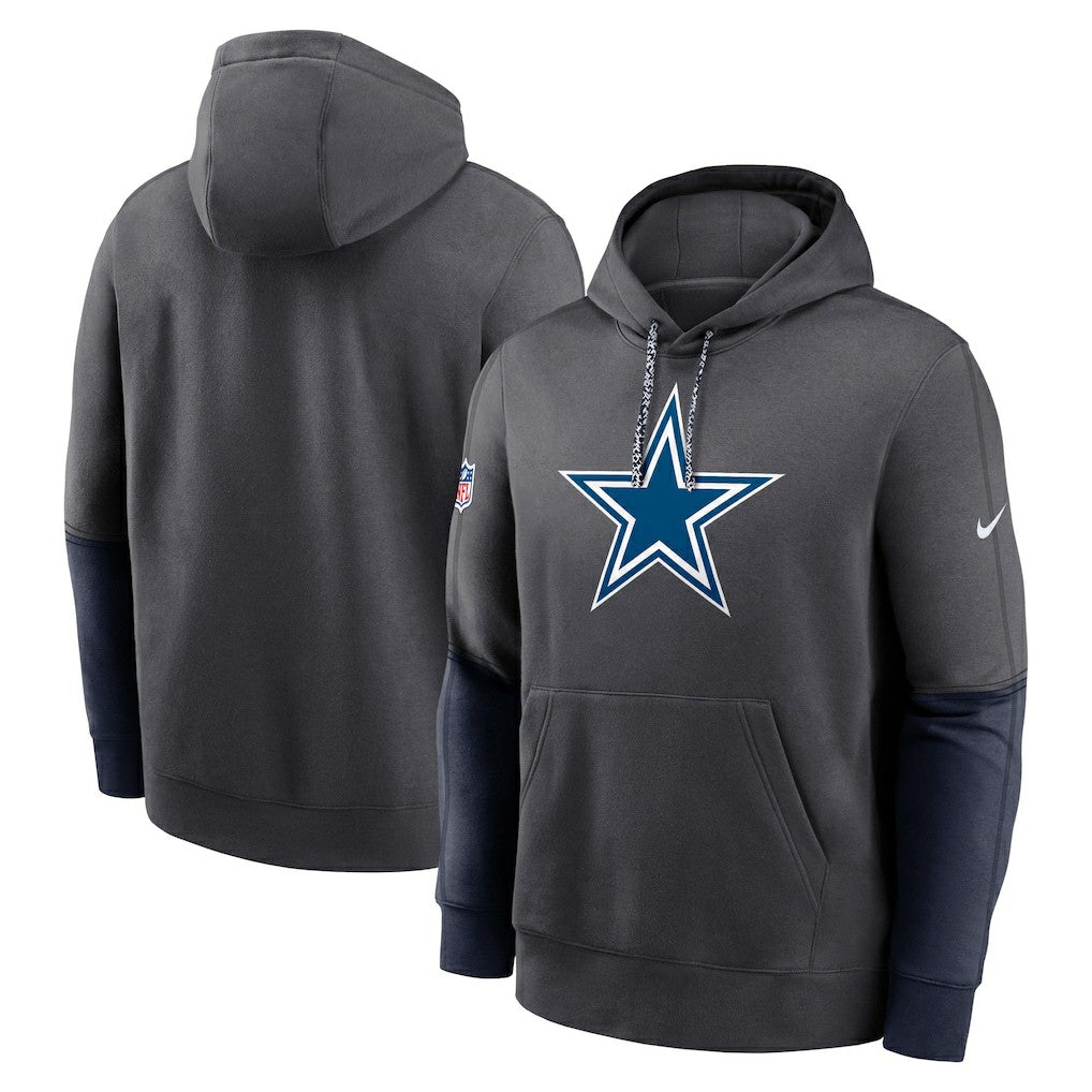 Dallas Cowboys 2024 Sideline Club Pullover Hoodie Charcoal